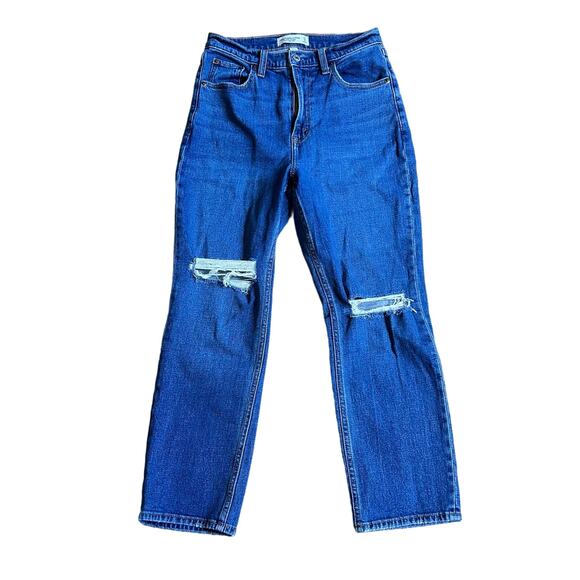 Abercrombie & Fitch Denim - Abercrombie & Fitch Ankle Straight Ultra High Rise Curve Love Distressed 27 4 S